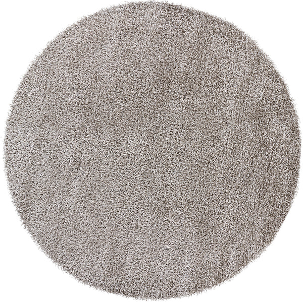 Chandra Rugs Zara 100% Polyester Hand-Woven Contemporary Rug Silver 7'9 Round