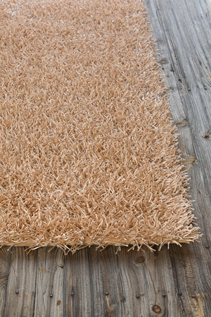 Chandra Rugs Zara 100% Polyester Hand-Woven Contemporary Rug Light Tan 9' x 13'