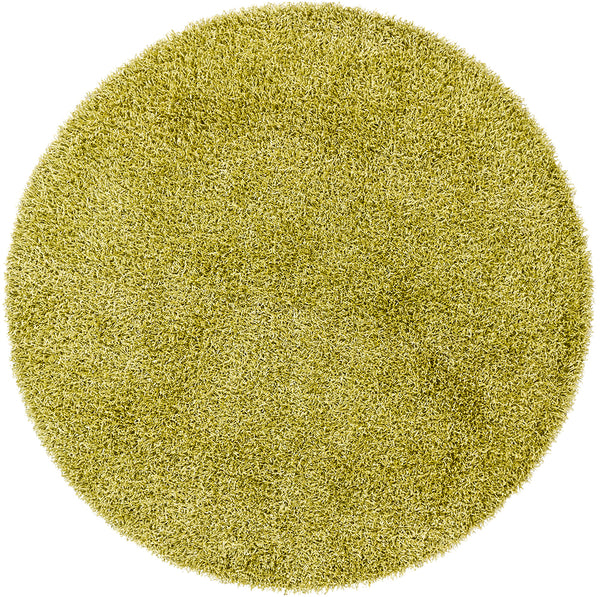 Chandra Rugs Zara 100% Polyester Hand-Woven Contemporary Rug Green 7'9 Round