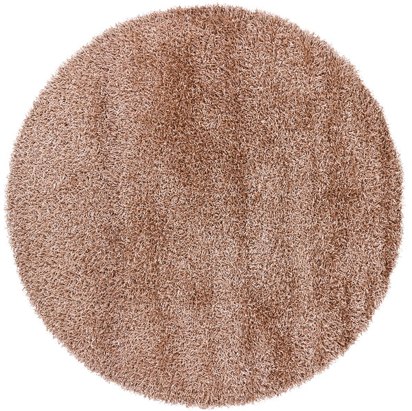 Chandra Rugs Zara 100% Polyester Hand-Woven Contemporary Rug Tan 7'9 Round