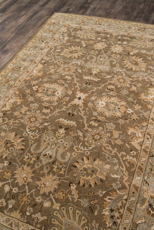 Momeni Zarin ZR-02 Hand Tufted Traditional Oriental Indoor Area Rug Mocha 9'6" x 13'6" ZARINZR-02MOC96D6