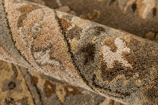 Momeni Zarin ZR-02 Hand Tufted Traditional Oriental Indoor Area Rug Mocha 9'6" x 13'6" ZARINZR-02MOC96D6