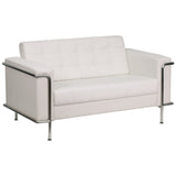 English Elm EE3161 Contemporary Commercial Grade Loveseat Melrose White EEV-17753