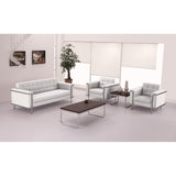 English Elm EE3161 Contemporary Commercial Grade Loveseat Melrose White EEV-17753