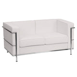 English Elm EE3165 Contemporary Commercial Grade Loveseat Melrose White EEV-17768