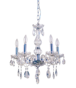 Bethel Chrome Chandelier in Metal & Crystal