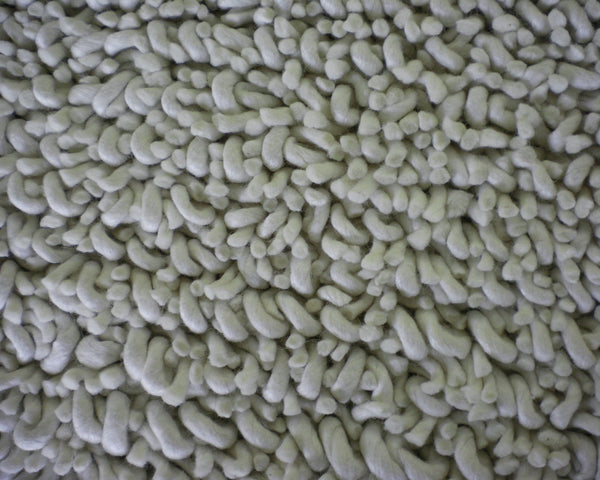 Chandra Rugs Zeal 65% Wool + 35% Viscose Hand-Woven Contemporary Shag Rug White 9' x 13'