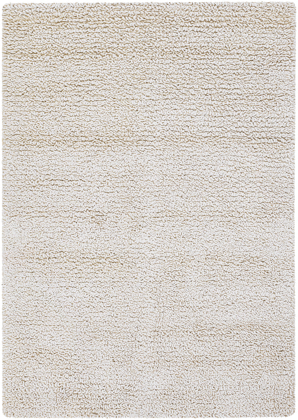 Chandra Rugs Zeal 65% Wool + 35% Viscose Hand-Woven Contemporary Shag Rug White 9' x 13'