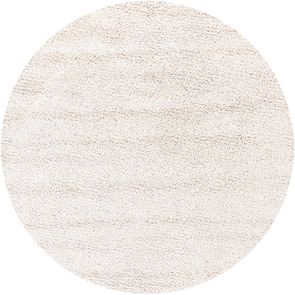 Chandra Rugs Zeal 65% Wool + 35% Viscose Hand-Woven Contemporary Shag Rug White 7'9 Round