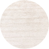Chandra Rugs Zeal 65% Wool + 35% Viscose Hand-Woven Contemporary Shag Rug White 7'9 Round