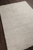 Chandra Rugs Zeal 65% Wool + 35% Viscose Hand-Woven Contemporary Shag Rug White 9' x 13'