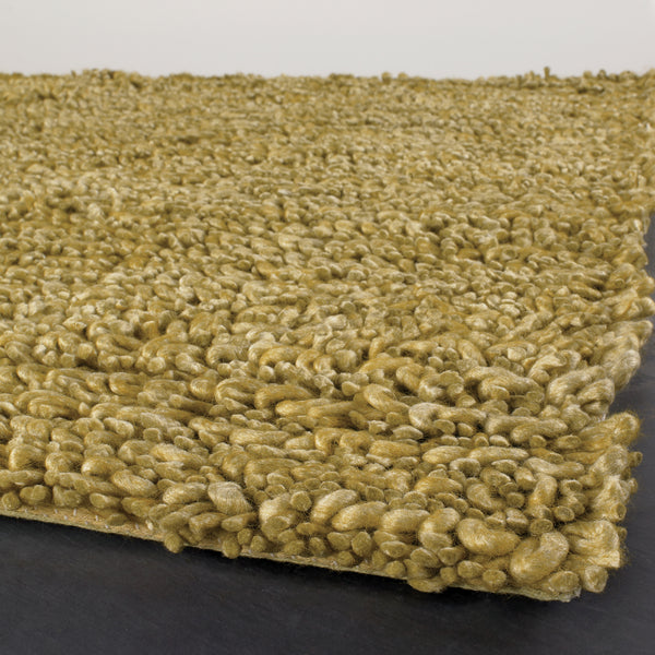 Chandra Rugs Zeal 65% Wool + 35% Viscose Hand-Woven Contemporary Shag Rug Olive Green 9' x 13'