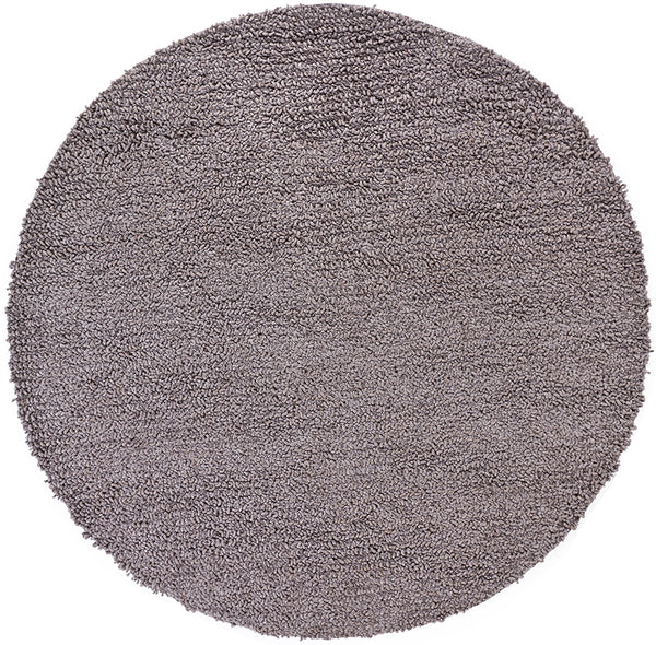 Chandra Rugs Zeal 65% Wool + 35% Viscose Hand-Woven Contemporary Shag Rug Charcoal 7'9 Round