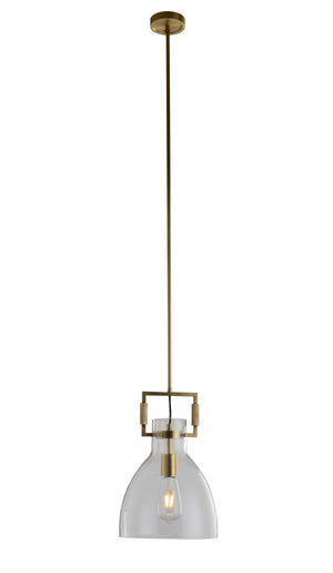 Bethel Brass Single Pendant Lighting in Metal & Glass