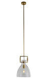 Bethel Brass Single Pendant Lighting in Metal & Glass