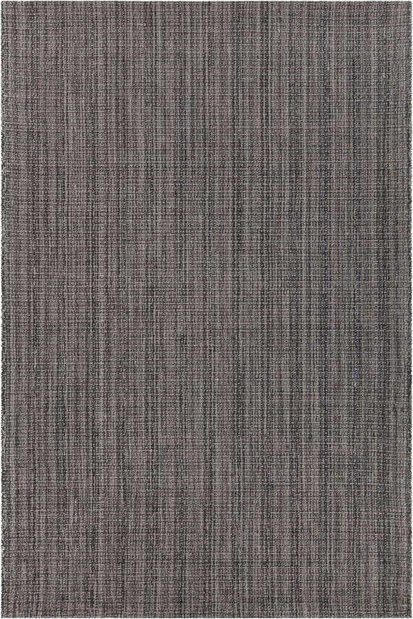 Chandra Rugs Ziva 100% Wool Hand-Woven Contemporary Flat Rug Grey/Black 9' x 13'