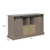Legends Furniture Modern Farmhouse TV Stand for TV's up to 65 Inches, Sliding Barn Style Doors ZKDU-1014
