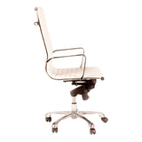 Moe's Home Omega Swivel Office Chair High Back White