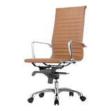 Omega Swivel Office Chair High Back Tan