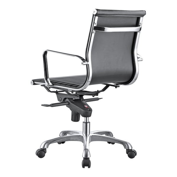 Moe's Home Omega Swivel Office Chair Low Back Black