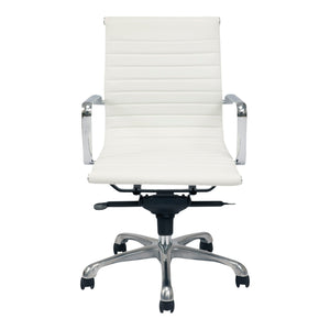 Moe's Home Omega Swivel Office Chair Low Back White