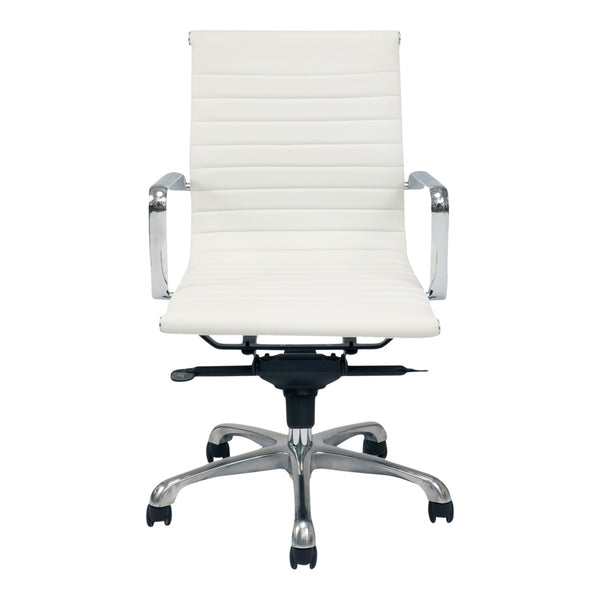 Moe's Home Omega Swivel Office Chair Low Back White