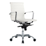 Moe's Home Omega Swivel Office Chair Low Back White