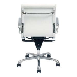 Moe's Home Omega Swivel Office Chair Low Back White