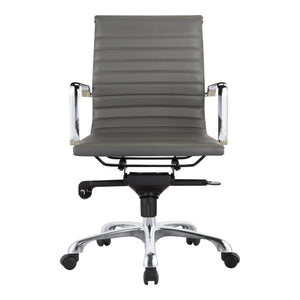 Moe's Home Omega Swivel Office Chair Low Back Grey