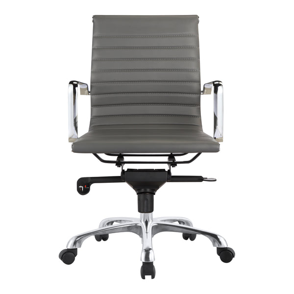 Moe's Home Omega Swivel Office Chair Low Back Grey