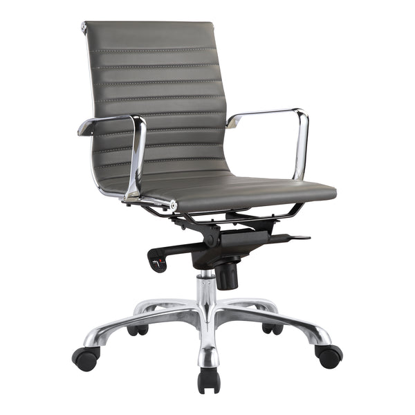 Moe's Home Omega Swivel Office Chair Low Back Grey