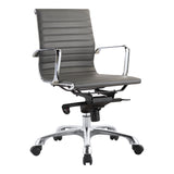 Moe's Home Omega Swivel Office Chair Low Back Grey
