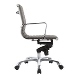 Moe's Home Omega Swivel Office Chair Low Back Grey