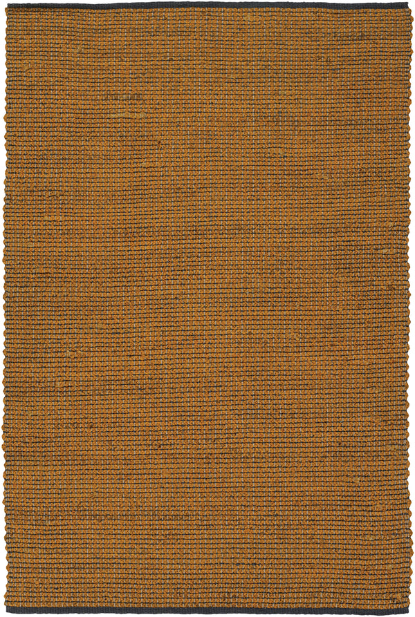 Chandra Rugs Zola 100% Jute Hand-Woven Reversible Jute Rug Orange/Charcoal 7'9 x 10'6