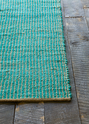 Chandra Rugs Zola 100% Jute Hand-Woven Reversible Jute Rug Blue/Charcoal 7'9 x 10'6