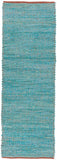 Chandra Rugs Zola 100% Jute Hand-Woven Reversible Jute Rug Blue/Charcoal 2'6 x 7'6