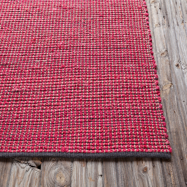Chandra Rugs Zola 100% Jute Hand-Woven Reversible Jute Rug Red/Charcoal 7'9 x 10'6