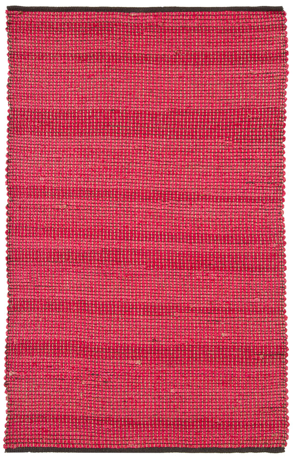 Chandra Rugs Zola 100% Jute Hand-Woven Reversible Jute Rug Red/Charcoal 7'9 x 10'6