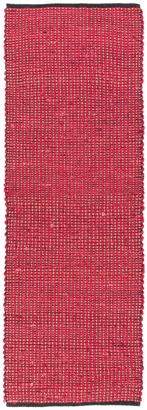 Chandra Rugs Zola 100% Jute Hand-Woven Reversible Jute Rug Red/Charcoal 2'6 x 7'6