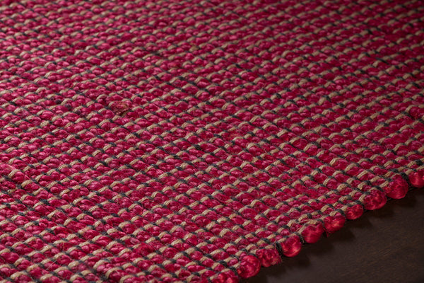 Chandra Rugs Zola 100% Jute Hand-Woven Reversible Jute Rug Red/Charcoal 7'9 x 10'6