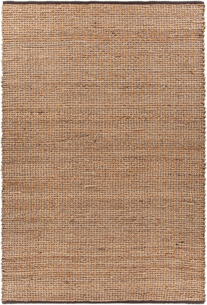 Chandra Rugs Zola 100% Jute Hand-Woven Reversible Jute Rug Tan/Charcoal 7'9 x 10'6