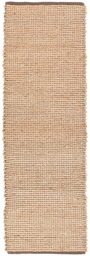 Chandra Rugs Zola 100% Jute Hand-Woven Reversible Jute Rug Tan/Charcoal 2'6 x 7'6
