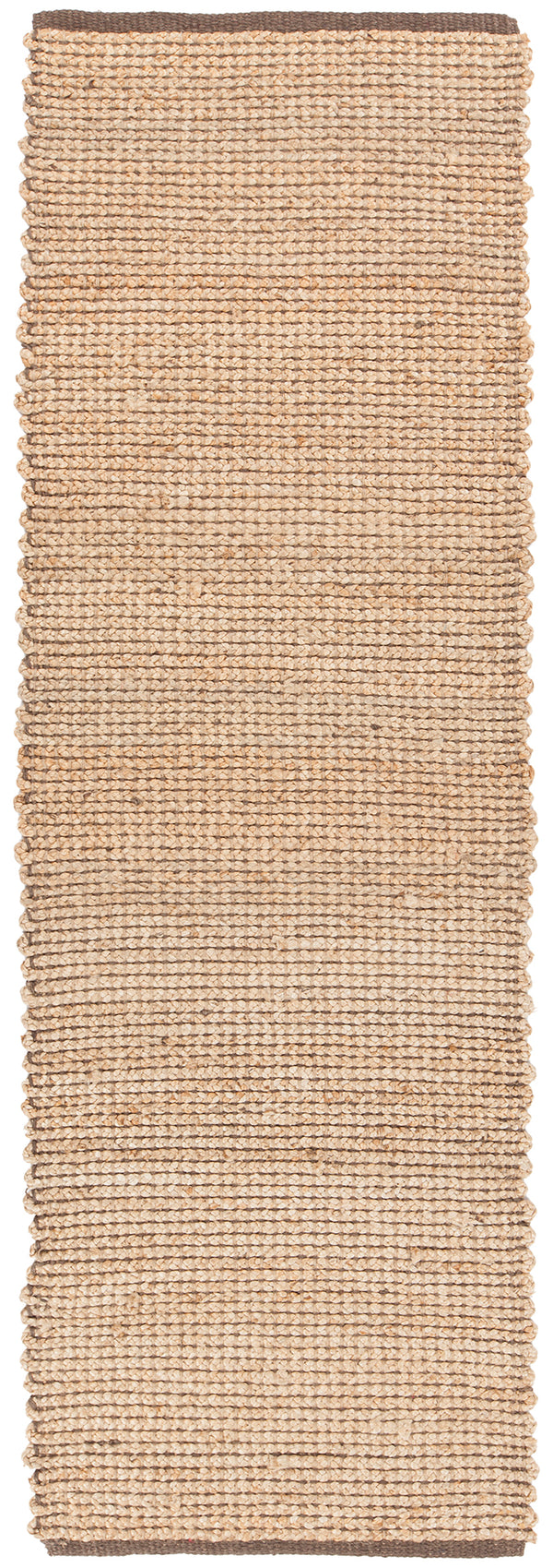 Chandra Rugs Zola 100% Jute Hand-Woven Reversible Jute Rug Tan/Charcoal 2'6 x 7'6