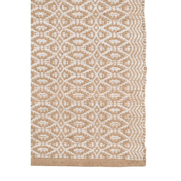 AMER Rugs Zola ZOL-7 Flat-Weave Geometric Farmhouse Area Rug White/Tan 8' x 10'