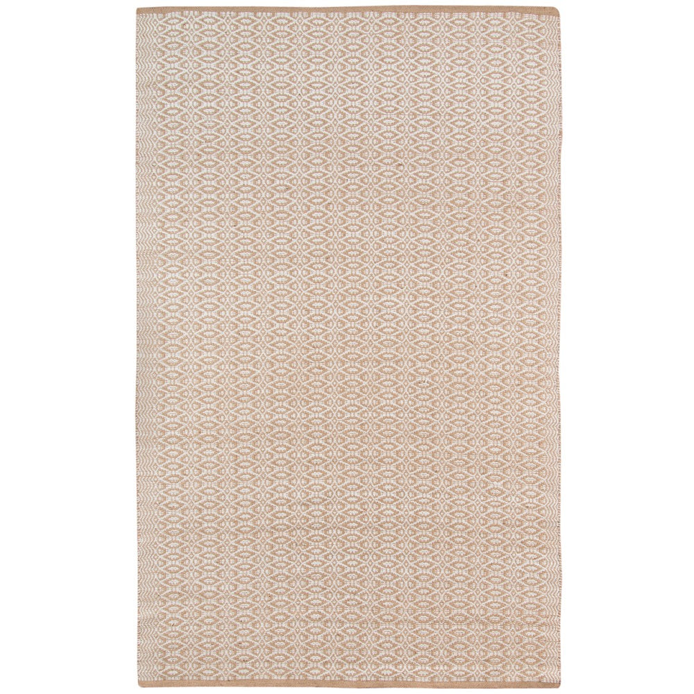AMER Rugs Zola ZOL-7 Flat-Weave Geometric Farmhouse Area Rug White/Tan 8' x 10'