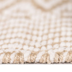 AMER Rugs Zola ZOL-7 Flat-Weave Geometric Farmhouse Area Rug White/Tan 8' x 10'