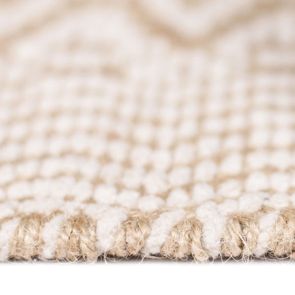 AMER Rugs Zola ZOL-7 Flat-Weave Geometric Farmhouse Area Rug White/Tan 8' x 10'