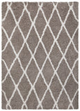 Chandra Rugs Zoya 100% Polyester Hand-Tufted Contemporary Shag Rug Grey/White 7'9 x 10'6