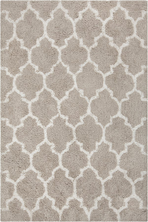 Chandra Rugs Zoya 100% Polyester Hand-Tufted Contemporary Shag Rug Silver/White 7'9 x 10'6