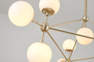 Bethel Matte Gold Chandelier in Metal & Glass